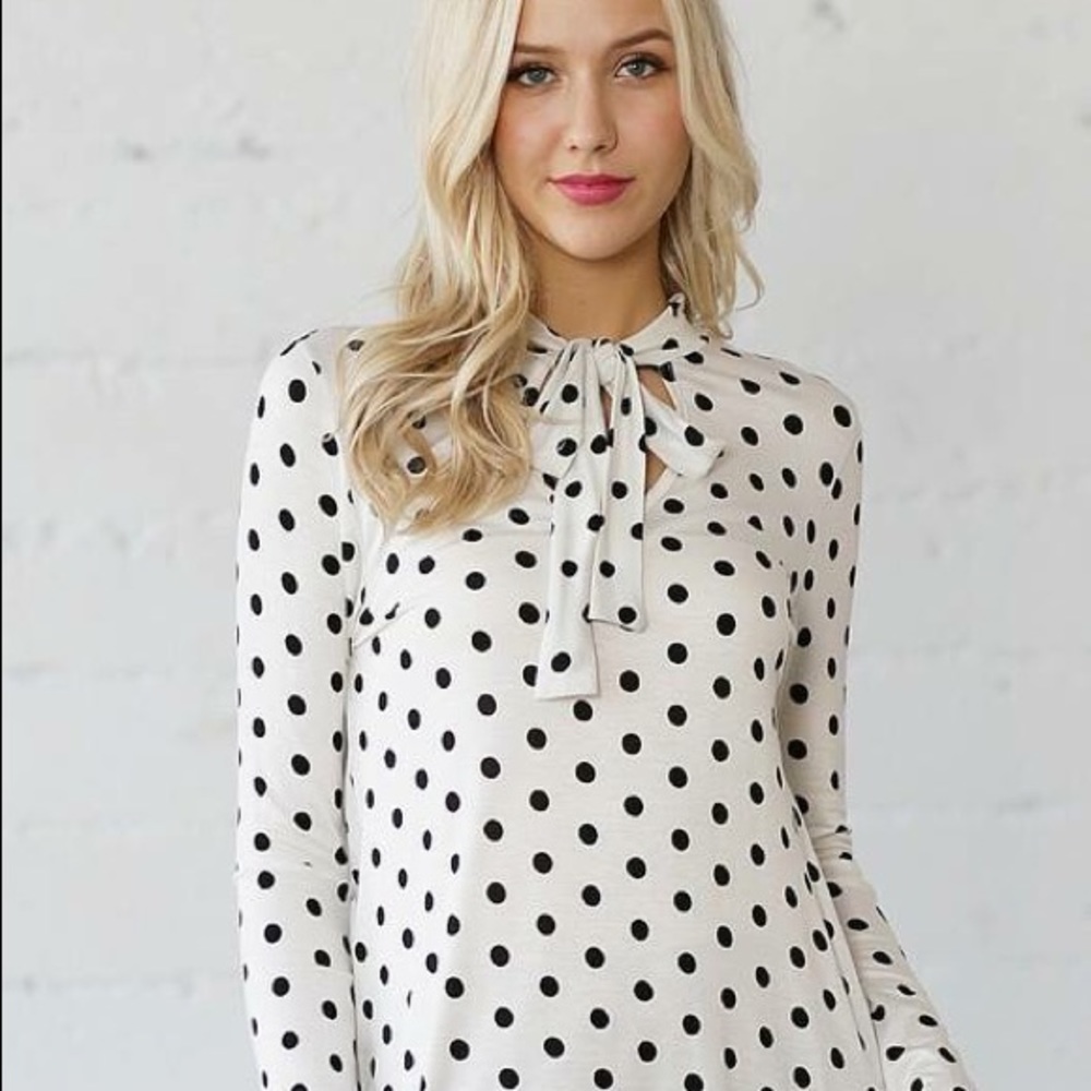 Black and ivory Polka dot Shirt